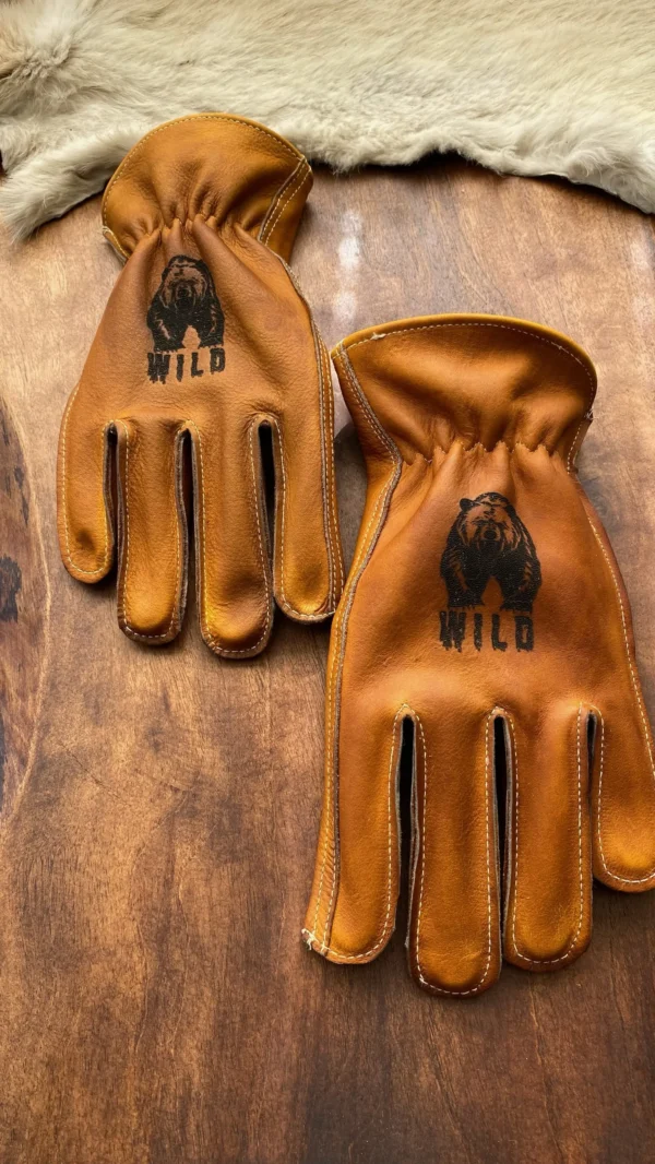 Hakiki deri kamp eldiveni Kevlar dikiş detaylı outdoor eldiven