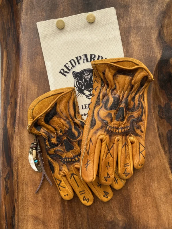 Hakiki dana derisi INFERNO SIGIL custom eldiven